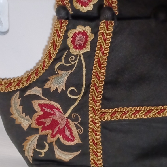 Vintage ANYA. Black Matador Style Silk Embroidered Blazer. Size 6 - Picture 10 of 14